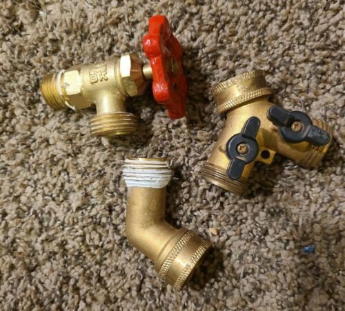 B&K MUELLER FEMALE BOILER DRAIN PLUMBING KNOB FITTING, Gated Wye & Elbow