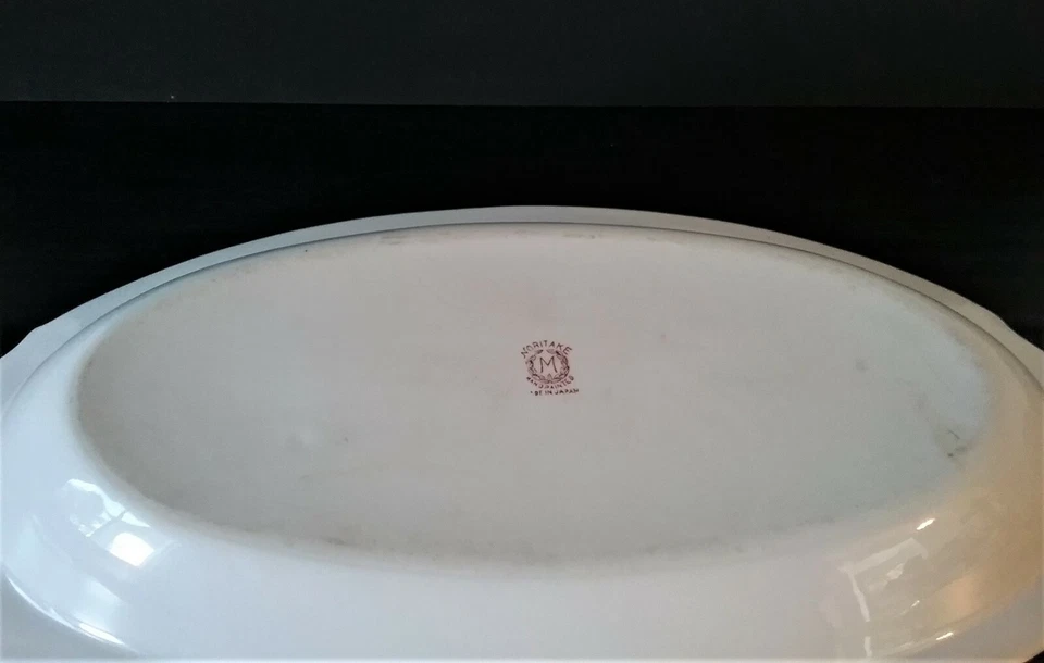 Антикварный фарфор 1920-х NORITAKE «M» вручную овальный сельдерей/приправ поднос, Япония - Изображение 3 из 4