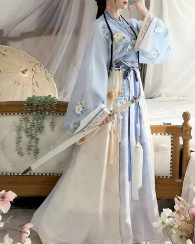 Hanfu Vestito Donna Antico Cinese Tradizionale Hanfu Cosplay Costume Abito Estivo - Foto 1 di 10