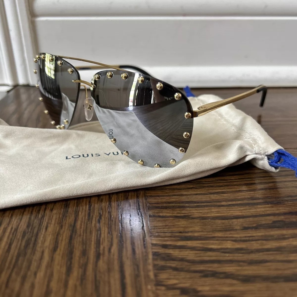 Louis Vuitton The Party Studded Design Teardrop Sunglasses Z0926U  Men's