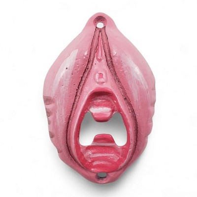 Pink Female Genitalia Bottle Beer Opener Wall Mounted  Cast Iron Bar Decor
