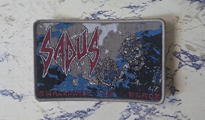 Sadus Swallowed In Black Grey Border Woven Patch