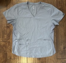 MED COUTURE  Touch V-Neck Women  s Gray Scrub Top XL Style 7459