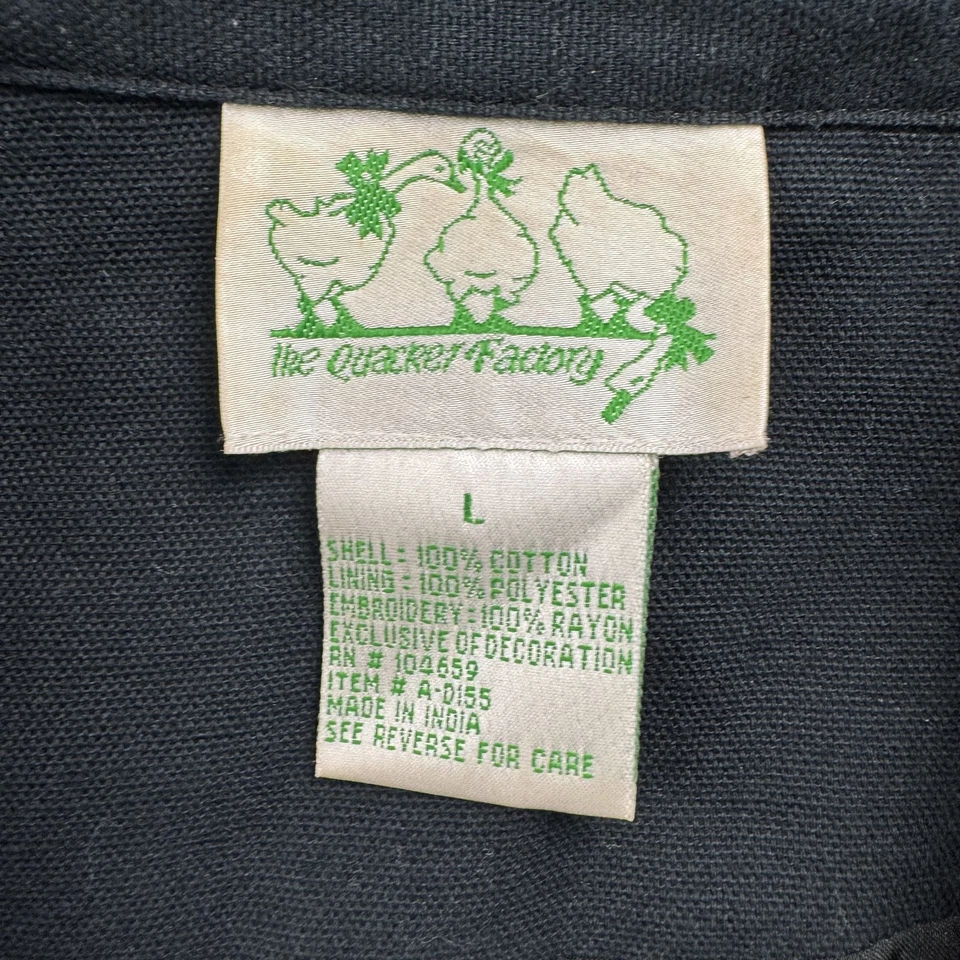 Quacker Factory Jacket Womens Large Floral Butterfly Embroidered Boho Garden - Image 3 of 4