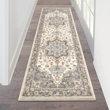 HEBE Boho Runner Rug 2x6 Ft Non Slip Washable Hallway Rug Runner Farmhouse 