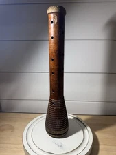 Antique WOOD Industrial Factory SEWING Thread Spindle Spool 12" BEEHIVE Bobbin 3