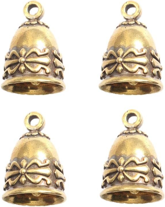 4 Pcs Antique Vintage Jingle Brass Hanging Bells for Home Decorations Small Bel