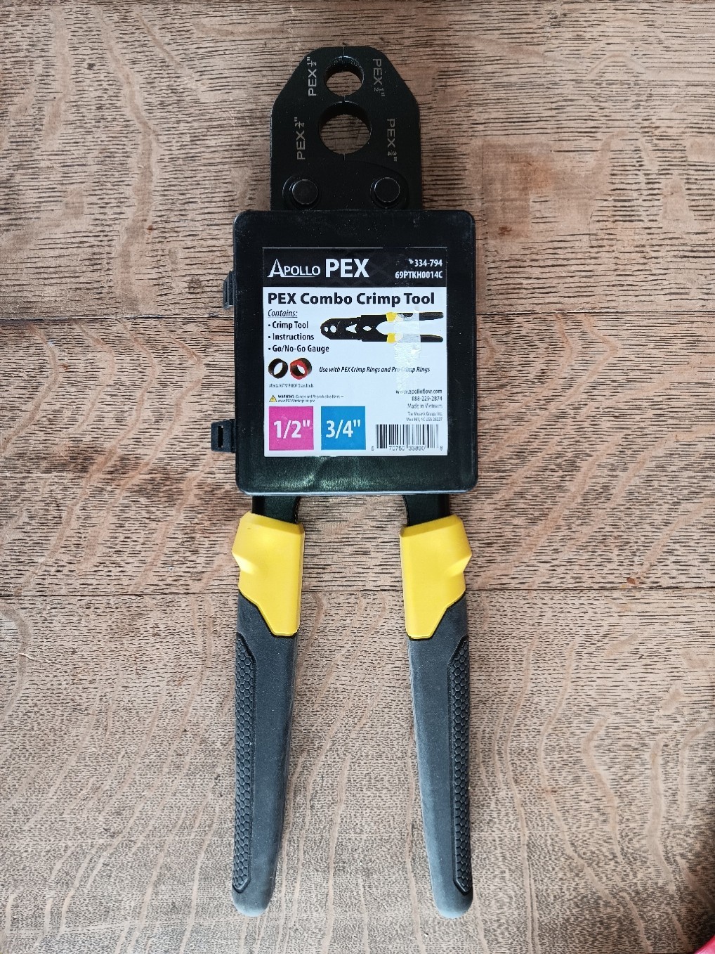 Apollo PEX 69PTKH0014C PEX Combo Crimp Tool 1/2" & 3/4"
