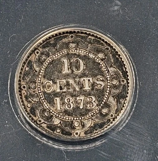 1873 (Newfoundland) Canada 10 Cents | ANACS VF25 Details, Corroded/Scratched - Image 3 of 4