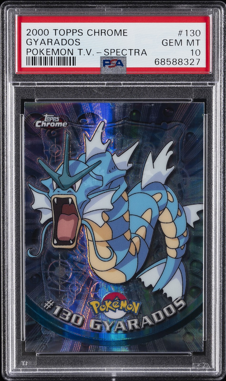 2000 TOPPS CHROME POKEMON T.V. SPECTRA #130 GYARADOS PSA 10