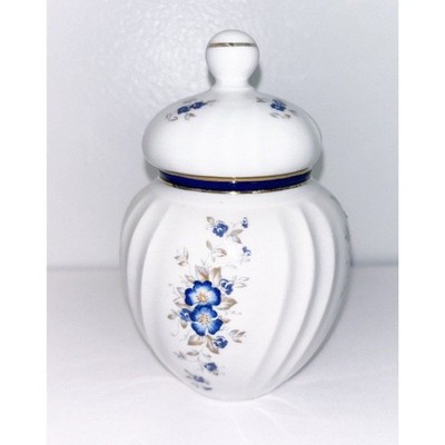 ANTIQUE FIRENZE ITALIA FOR PERUGINA BY ''AURORA'' COVERED TRINKET BOX /JAR-ITALY