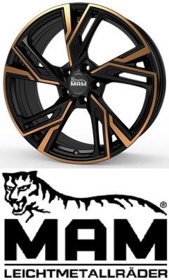 4x MAM RS5 8x18 5/114,3 ET45 matt Black Front Copper