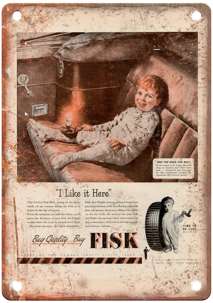 画材 1946 vintage AD for FISK Auto Tires 1946 Vintage Fisk Tires Auto Ad Retro Look Reproduction