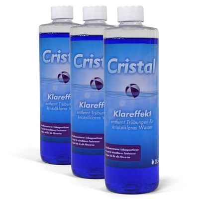 CRISTAL Klareffekt 3x 0,5 l Klarmacher Superklar für Pool Schwimmbad Whirlpool