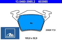 ATE 13.0460-3985.2 Bremsbelagsatz FüR Scheibenbremse Bremsbelagsatz