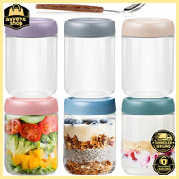 Overnight Oats GläSer 500Ml Mit Deckel Und LöFfel 6Er Set FüR FrüHstüCk