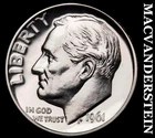 1961 Silver Roosevelt Dime - Choice Gem Proof  Lustrous  No Reserve  #G8197