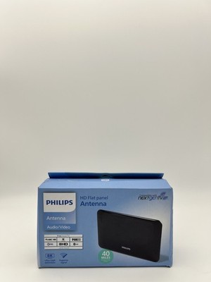 Philips HD Flat Panel Antenna - 40 Mile Rating - NextGenTV Compatible, New