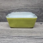 Vintage Pyrex Green Rectangle Dish #0502 | 1-1/2 PT. | with Lid