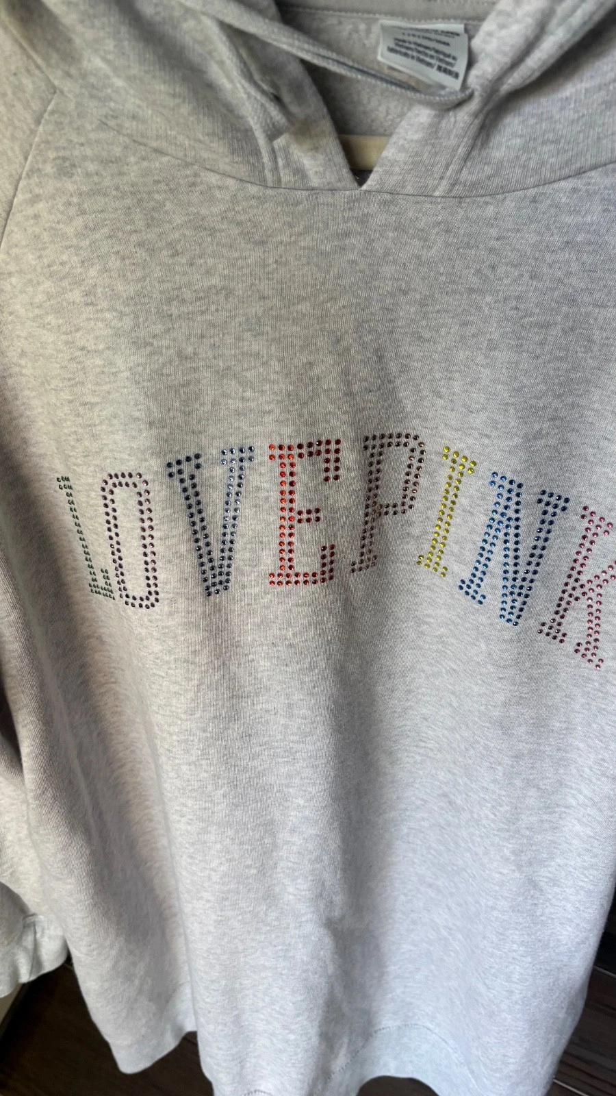 UNDERCOVER Victoria's Secret ROSA Felpa Abito Strass Lucido L