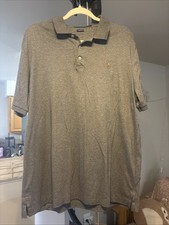 Ralph Lauren Polo Shirt Mens Large Grey Custom Slim Fit Flesh Pony Short Sleeve