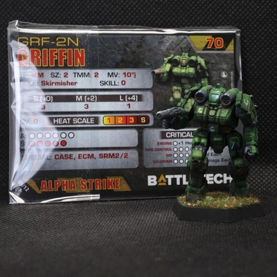 Painted Battletech Alpha Strike Bounty Hunter Griffin Mech & Pilot Card