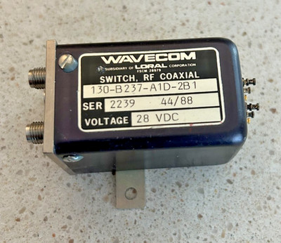 Wavecom RF Coaxial Switch SMA  28VDC Loral Microwave 130-B237-A1D-2B1
