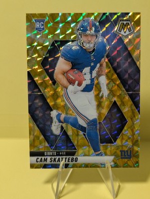 2025 Panini Mosaic Cam Skattebo RC Reactive Yellow Mosaic Prizm