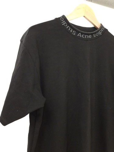 ACNE STUDIOS Men's UK Medium Black Monogram High Neck Thick T-Shirt Pre - Loved - Picture 5 of 9