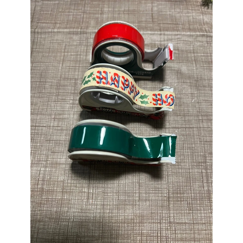 Винтажный Scotch бренд подарок надежном ленты диспенсеры лот из 3 Рождественский праздник праздник праздник - Изображение 4 из 4