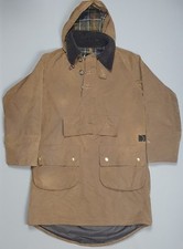 Barbour Longshoreman Smock Jacket Mens Small Brown Waxed Cagoul Overhead