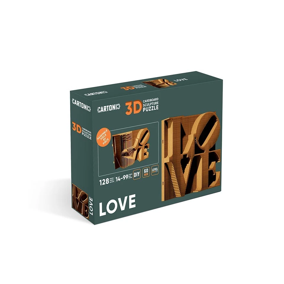 PUZZLE 3D CARTONIC - LOVE - CARTONE PRETAGLIATO DA ASSEMBLARE DESIGN 128 PZ - Immagine 2 di 4