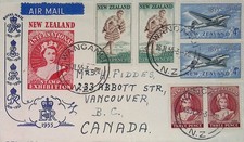 O) 1955 NEW ZEALAND, MAORI MAILMAN, QUEEN ELIZABETH II,  DOUGLAS DC 3 - PLANE, N