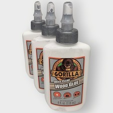  3 PK Gorilla 4 Oz. Each, Wood Glue, No Foaming 6202003 NEW FREE SHIPPING