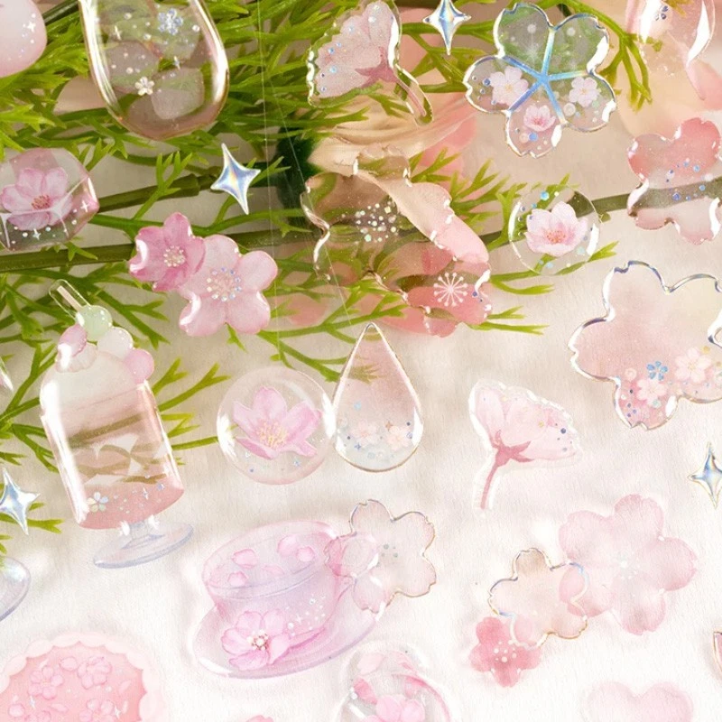 Сакура - гель наклейки наклейки вишневый цветок торт розовый манга Японии новый - Изображение 3 из 3