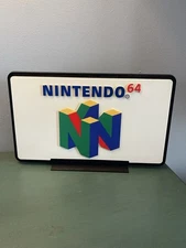1996 Nintendo 64 Double Sided Store Display Logo Plastic 