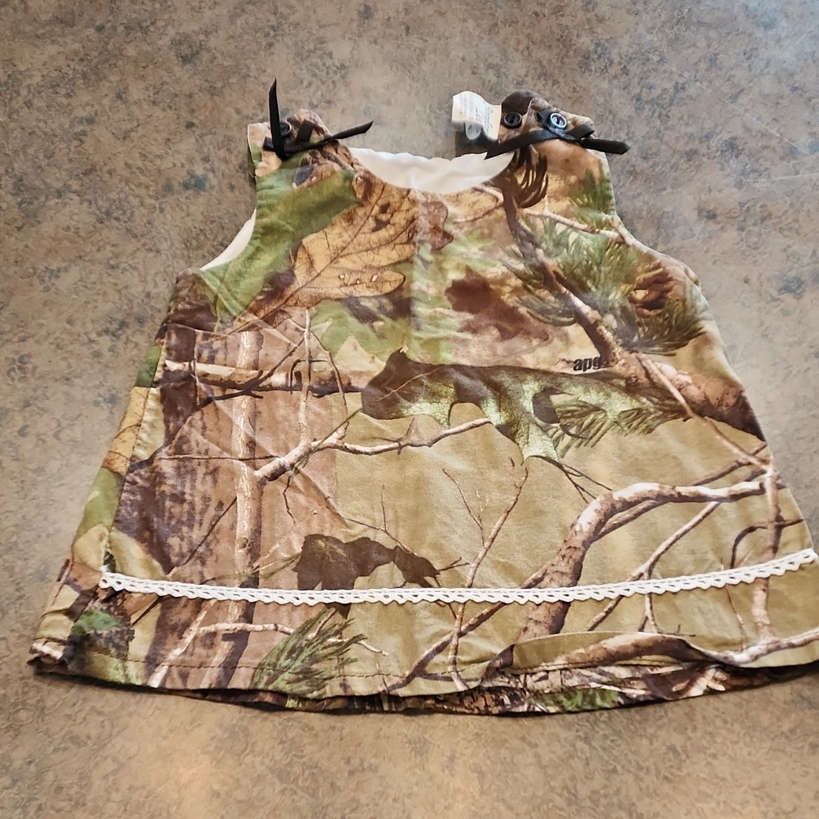 Vestido Jordan Lee Hecho en EE. UU. Originales Niñas 12M Camuflaje Algodón Línea A Sin Mangas