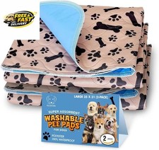 Super Absorbent Washable Pee Pads for Dogs Large 35 x 31 2-Pack Puppy Pads ...