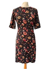 warehouse navy floral dress Size 10 Short Sleeve Knee Length Viscose Blend Women