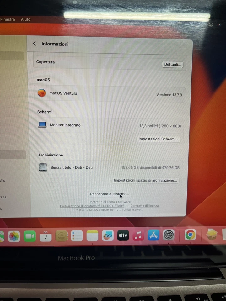 Apple MacBook Pro A1278 13p (Intel I5  8gb Ram Ssd 480gb) Mac Os Ventura - Imagen 4 de 4