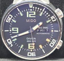Rare Mido Blue All Dial Diver Automatic Men's Swiss Watch