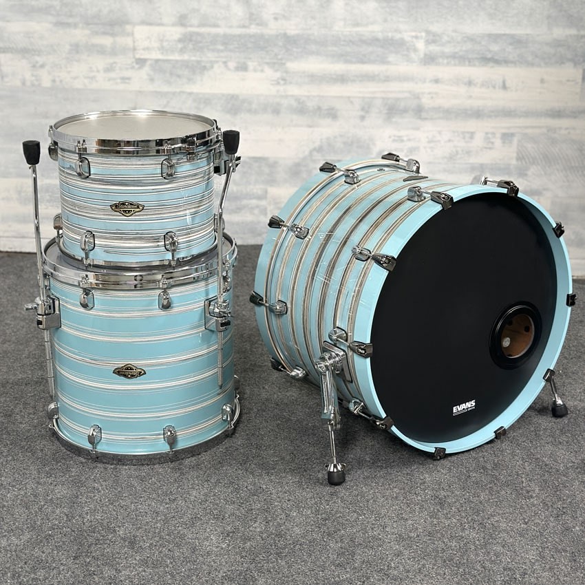 Used Tama Starclassic Walnut Birch 3pc Drum Set Arctic Blue Oyster