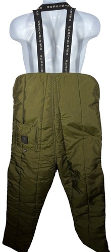 RefrigiWear Men’s High Bib Overalls Large Insulated Olive Green Made In USA -699 - Picture 2 of 9