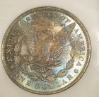 1884 O Morgan Silver Dollar - UNC, Fully toned rev, Proof like rev,  5190