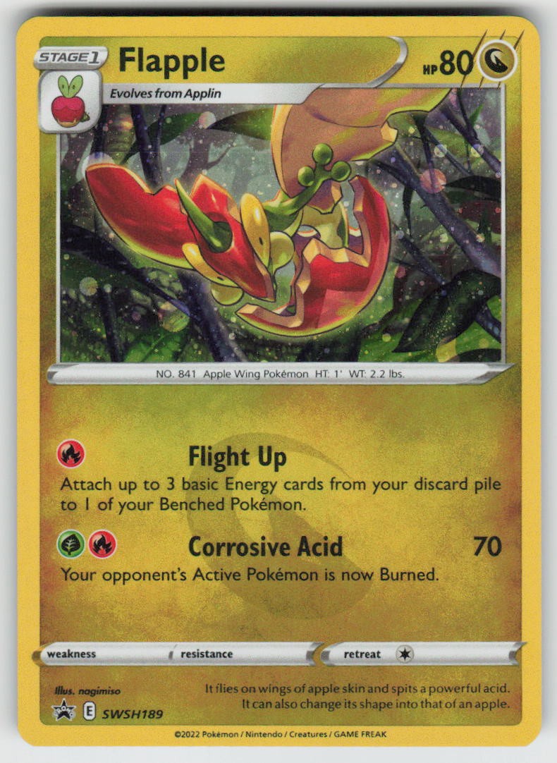 Flapple SWSH189 Cosmo Holo Promo Sword & Shield Promo Pokemon Near Mint