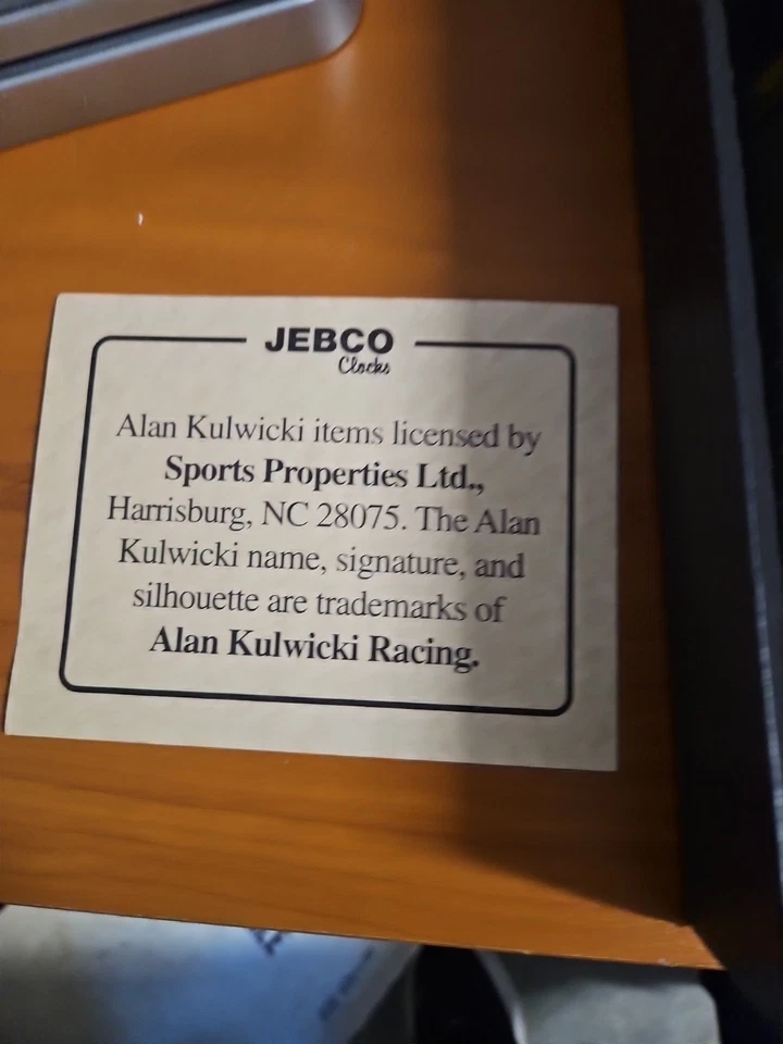 Reloj NASCAR Vintage Allan Kulwicki Sam Bass Jebco Nuevo en Caja/Nuevo en Caja Original Foto 4 de 4