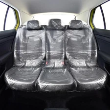 BBTO 10 Pcs Plastic Disposable Car Seat Cover for Clear clear/black 