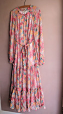 *SALE* BNWT Boden Ruffle Smocked Maxi Dress Sz UK 6 / 8 Pink Garden Bouquet