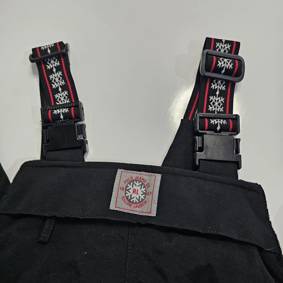 Ralph Lauren Polo Jeans Co Negro De Colección Nieve Esquí Mono Babero Talla Adulto Pequeño Foto 3 de 4
