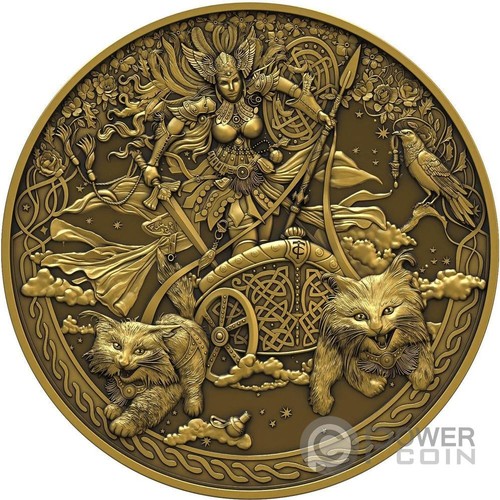 FREYJA Gilded 2 Oz Silver Coin 2000 Francs Equatorial Guinea 2026